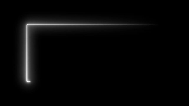Square rectangle picture frame with two tone neon color motion graphic on isolated black background. white light moveing for overlay element. 4K footage video effect seamless loop