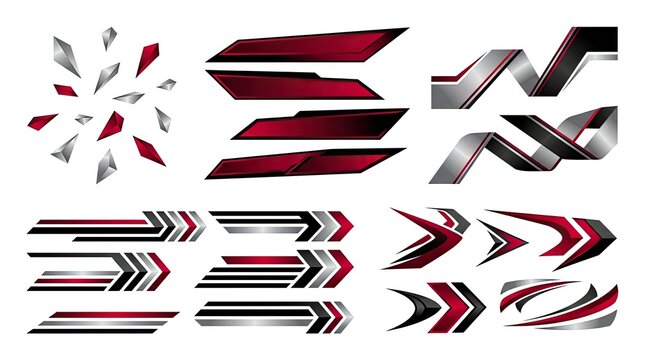 Red and black speed racing decals.