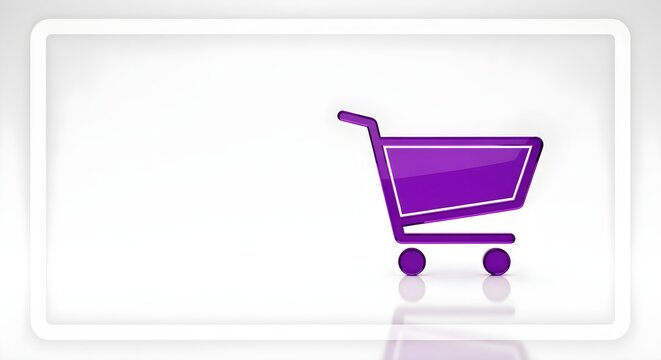 Purple shopping cart icon symbol 4.