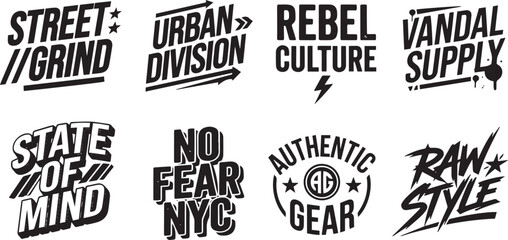 Obraz premium Urban street style badge and logo collection with typography clothing graphics