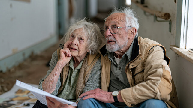 An elderly couple examines grab rail pla 1