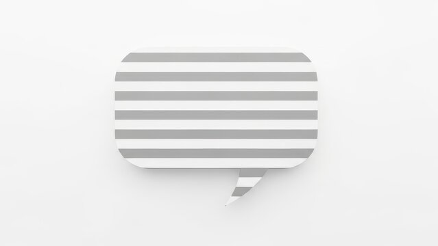 Speech bubble icon with horizontal lines for text placeholder
