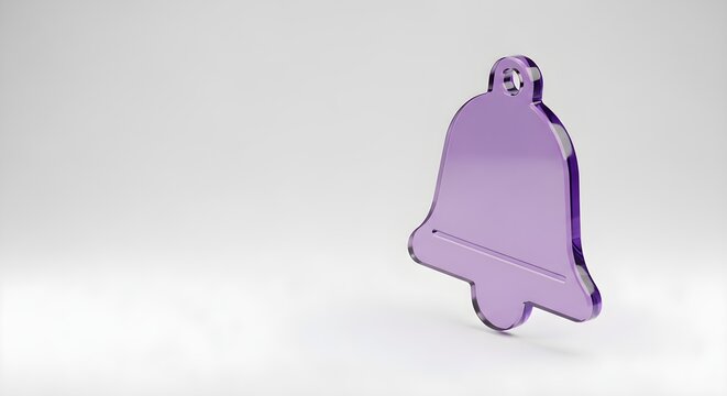 Purple bell shaped metal object.