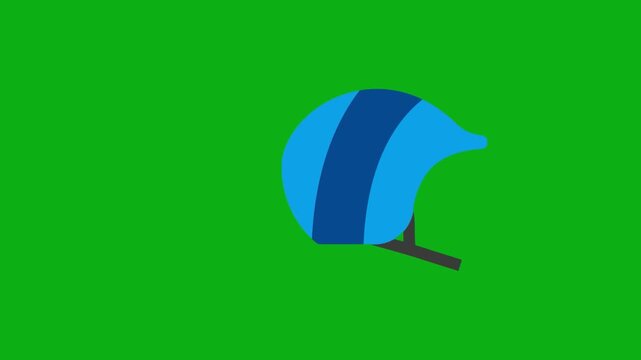 Helmet sport protection green screen chromakey background 2d animated cartoon animation bike motorcycle safety headgear equipment concept icon loops smoothly on chroma key