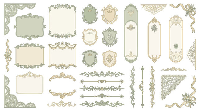 Ornate Decorative Borders, Frames and Embellishments, Vintage Style