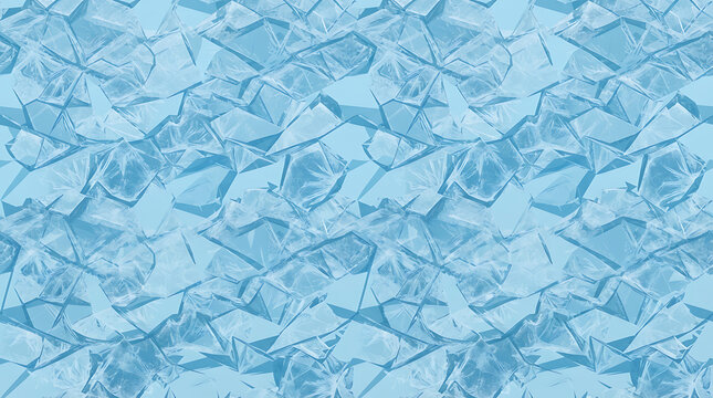 Blue ice crystal texture background with sharp geometric shards and frozen winter patterns.