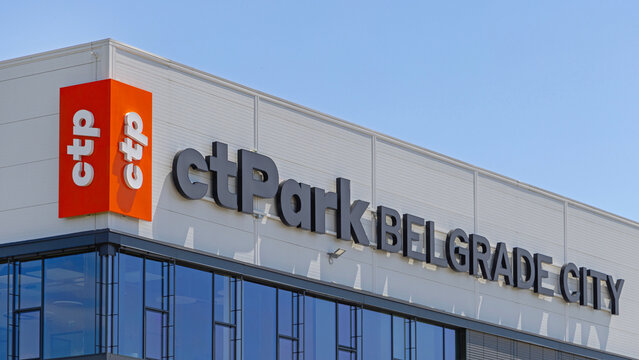 Modern Office Building CTPark in New Belgrade Serbia Close up