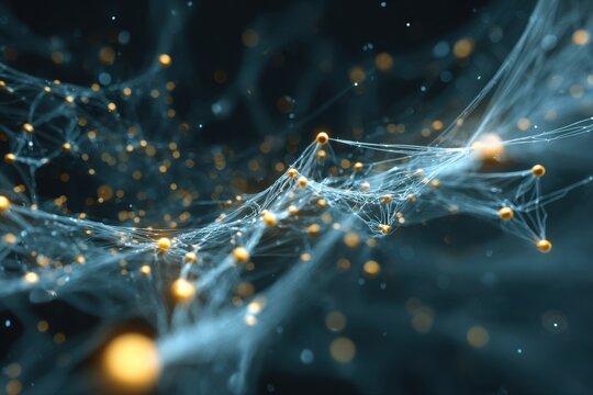 Neural network nodes are lighting up in a complex machine setup during a demonstration of advanced technology