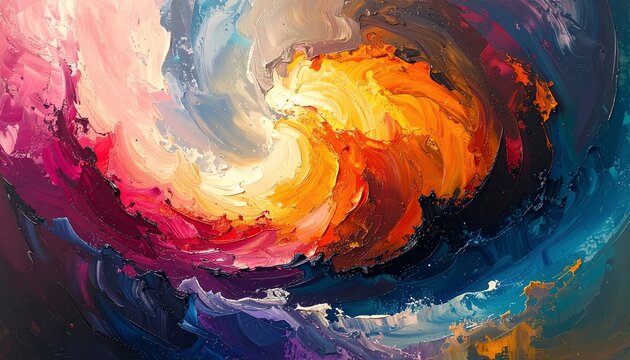 Vibrant Abstract Swirl of Colors Representing Energy and Motion.