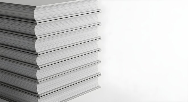 Stack of books on a surface.