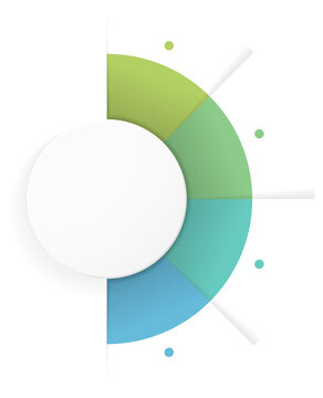 Semicircular infographic template with four options