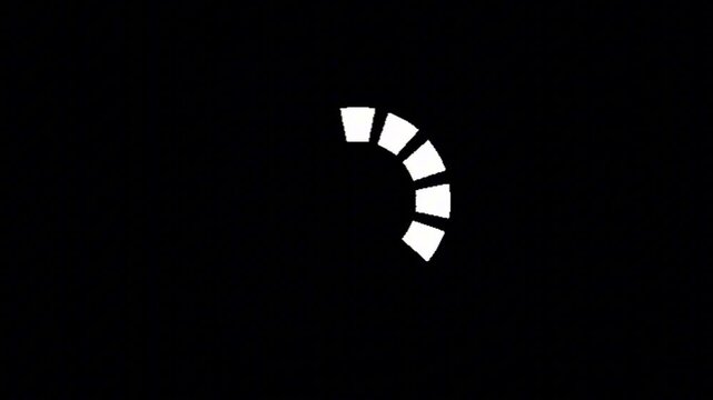 Abstract digital loading indicator animation loop on a dark background, symbolizing waiting, data processing, and system activity with a modern, clean design for various web and application interfaces