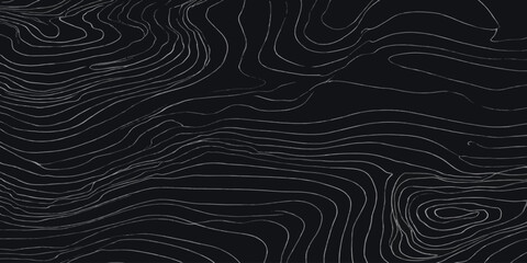 Abstract topographic map contour lines on black background with topographic abstract background geography elevation cartography landscape minimalist navigation stylized geometry exploration © MOHAMAD