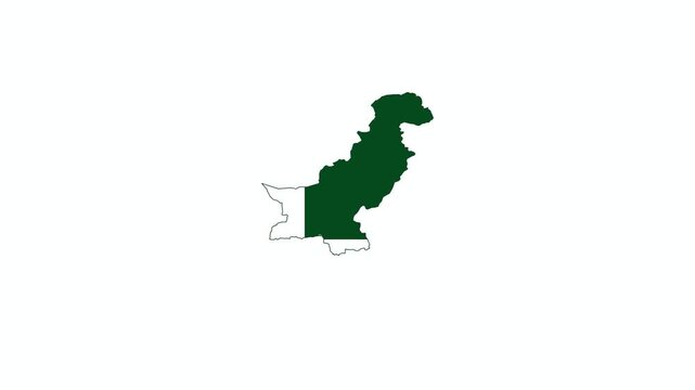 Pakistan Map Outline Reveal with Flag and Independence Day Greeting