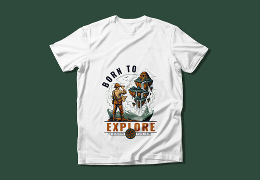 Born To Explore Adventure Travel T Shirt Design Template