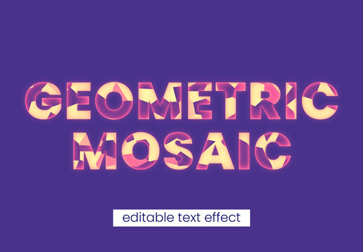 Abstract Neon Geometric Mosaic Editable Text Effect
