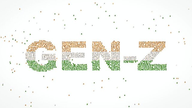Colorful Crowd Forming The Power of Gen Z Text Animation