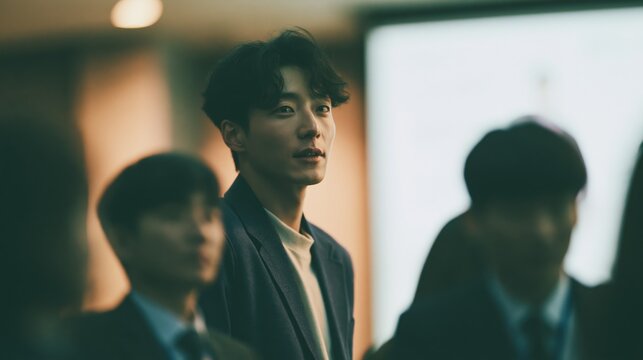 Korean Business Presentation in Modern Corporate Setting