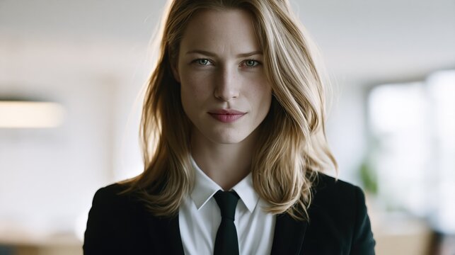 Charismatic Female Secret Agent Portrait in Modern Setting