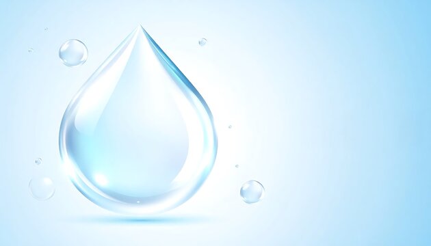 Blue crystal geometric shape on white background.