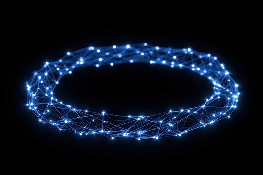 Glowing toroidal network of luminous nodes and interconnected lines