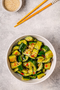 Chinese smashed cucumber salad with sesame