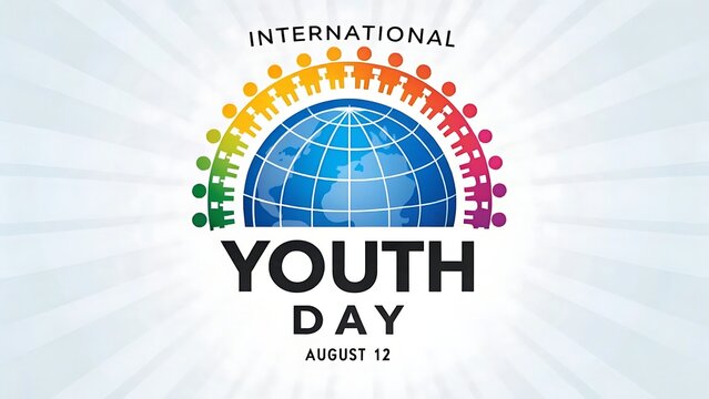 International youth day graphic design featuring global unity and human silhouettes international celebration
