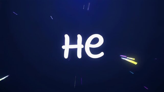 Animated Cyrillic word 'не' pulsing with light effects against a dark blue bokeh background