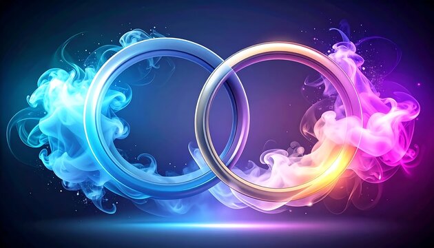 Abstract digital art of swirling energy vortex with neon colors.