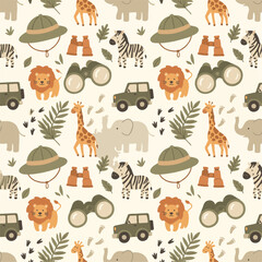Naklejka premium Safari Animal Pattern
