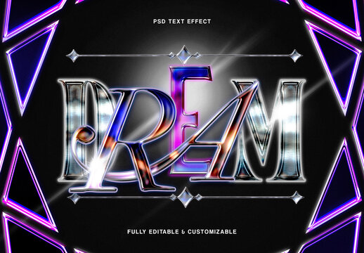 Holographic Chrome Text Effect