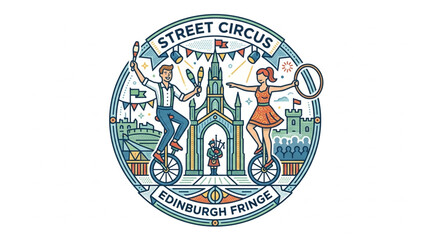 Edinburgh Fringe Street Circus Festival Illustration. © Era