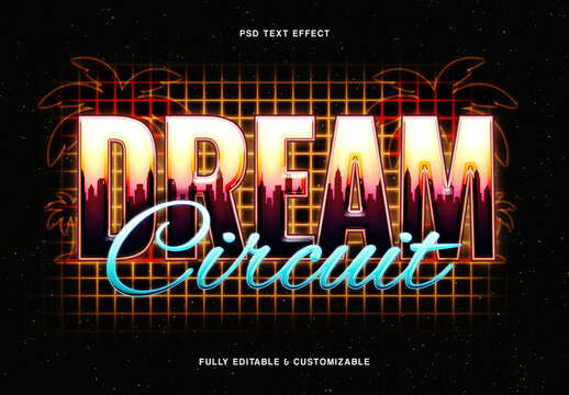 Retro Chrome 80s Text Effect