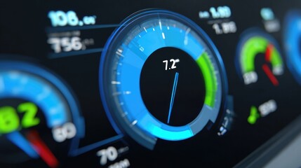 Fototapeta premium Dashboard Display Showing Gauges and Indicators for Vehicle Monitoring