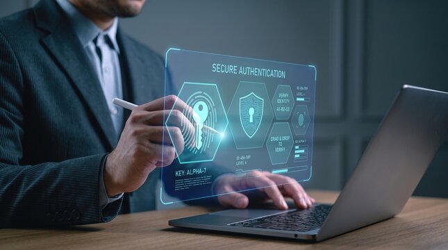Secure authentication biometric scan, identity verification process, digital key access control, fingerprint recognition system, cybersecurity login screen, password protection