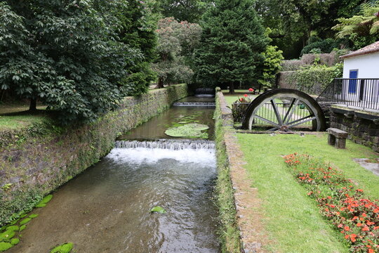 Nostalgic water mill in the municipality of Furnas, Sao Miguel, Azores, Portugal