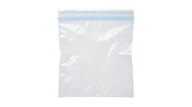 Clear Plastic Zip Lock Bag with Blue Seal Transparent Packaging Container