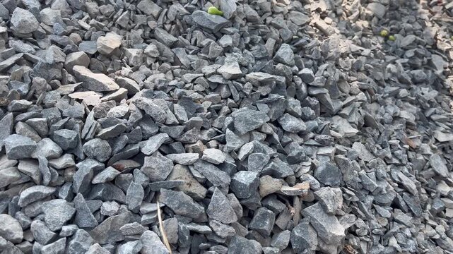 Pile of Crushed Stone Aggregate Construction Material