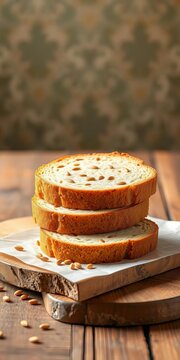 Wholesome Whole Grain Bread Slice Vector Illustration, pattern, illustration