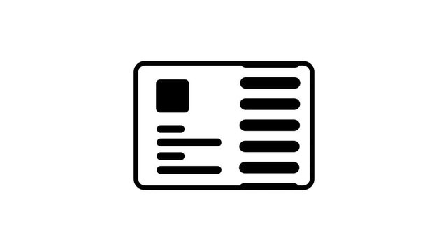 This icon presents an identification document containing text lines and a photograph symbolizing official records and personal papers