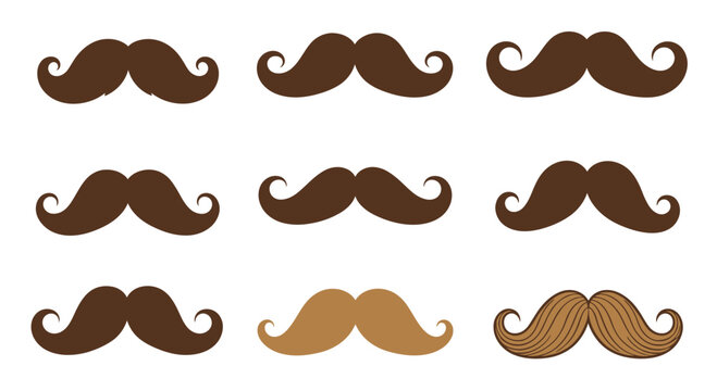 Set of Various Vintage Mustache Designs