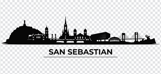 Obraz premium San sebastian city skyline silhouette vector illustration
