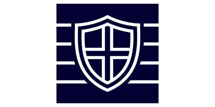 Shield Icon with Cross Design for Security Protection and Defence Symbol Isolated PNG Transparent Background