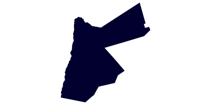 Map of Jordan Dark Blue Silhouette Isolated Transparent PNG