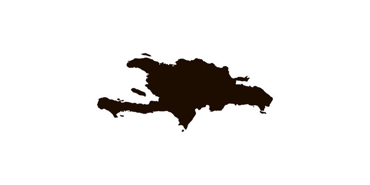 Hispaniola Map Silhouette Isolated Black Island Map Vector Graphic PNG Transparent Background