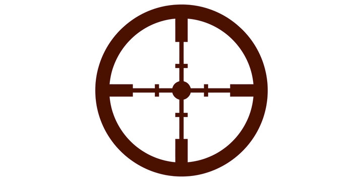 Red Crosshair Target Scope Icon Isolated PNG Cutout Graphic Resource