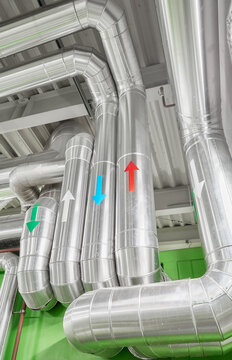 Piping in a RES district heating plant.