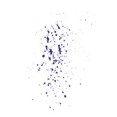 Fototapeta premium Blue Ink Scattered Dots Splash on White Background