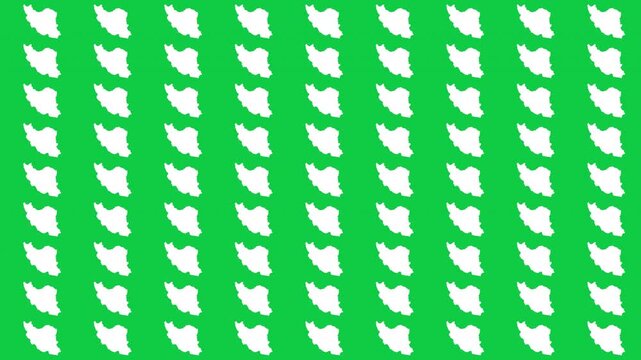 Iran map pattern scrolling perfect 15 second loop with green background