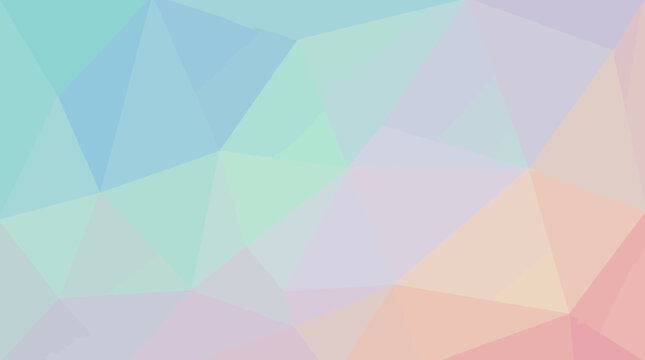 Abstract pastel low poly geometric background vector with light blue green pink soft colors for design banner cover backdrop